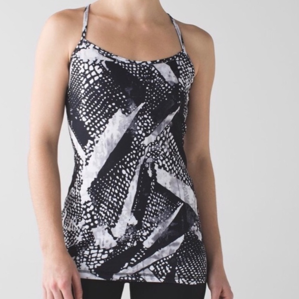 Lululemon Power Y Black and White Tank